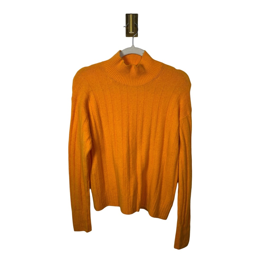 J.Crew Merino Wool Alpaca Mock Neck Sweater Mustard Cozy Knit Pullover Medium